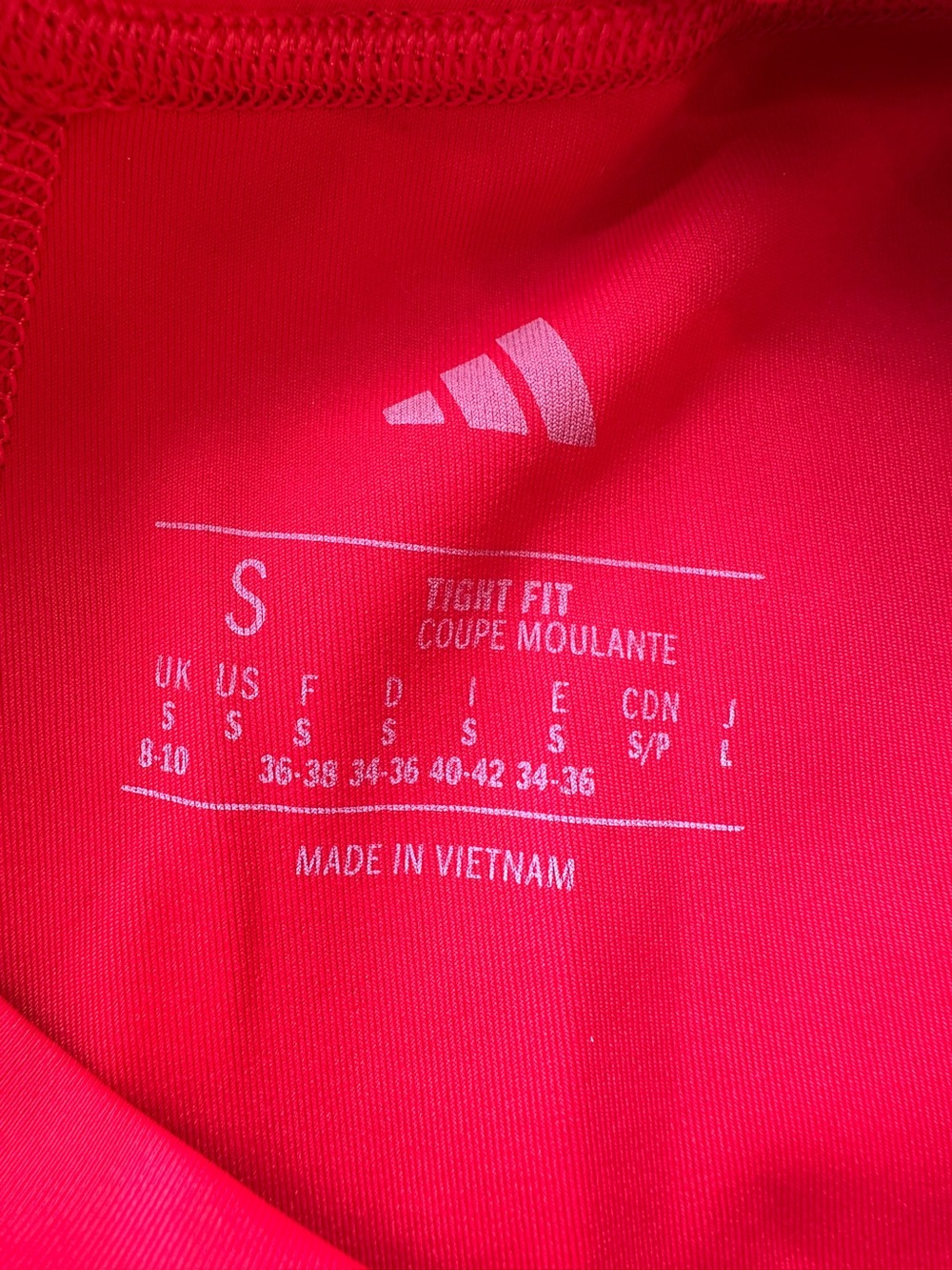 Adidas Optime 3-Stripes High-Rise Full Length Leggings Size Small Red - Picture 7 of 9